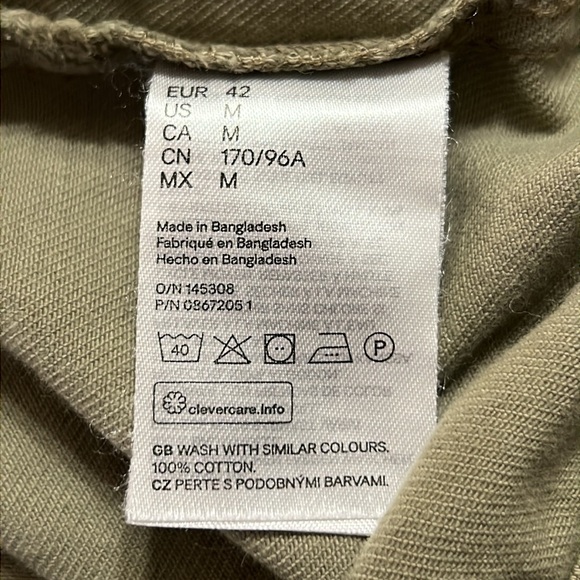 &Denim Military Green Oversized Barn Jacket Sz M EUC - Picture 6 of 11